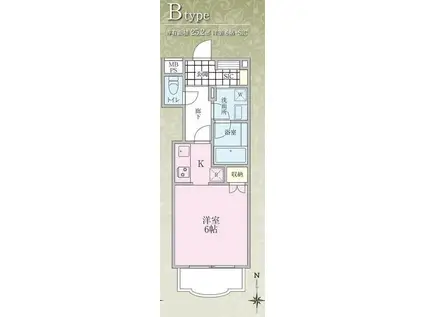 PLUSH GARDEN SPACE(1K/3階)の間取り写真