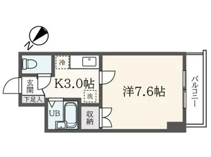 ヴィラ・ローザ(1K/3階)の間取り写真