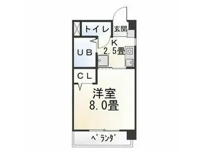 グランデュール16(1K/2階)の間取り写真