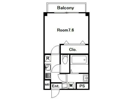 エヴァ―グリーンウエスト(1K/3階)の間取り写真