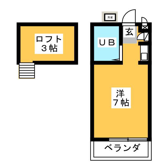 本町セブンハイム(ワンルーム/2階)の間取り写真