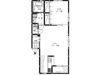 クラージュノーブル(1LDK/1階)の間取り写真