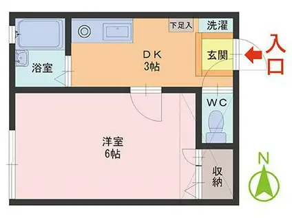 セルーラ松本(1DK/2階)の間取り写真