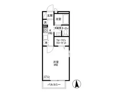 レジデンス北山(1K/1階)の間取り写真