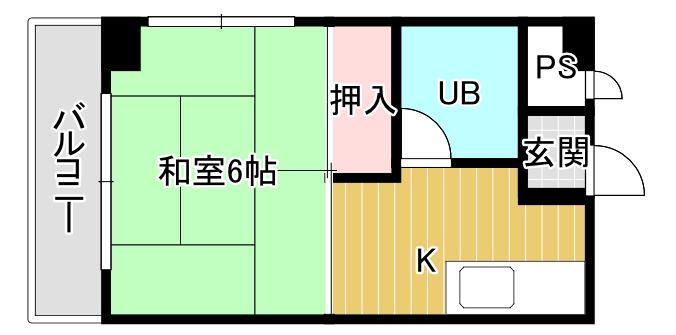 コーポアビコ(1K/4階)の間取り写真