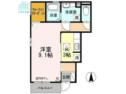 リッチアイリス(1K/1階)の間取り写真