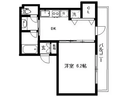 EARTH IKEBUKURO(1DK/3階)の間取り写真