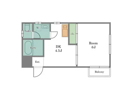 K.T KOWA(1DK/2階)の間取り写真