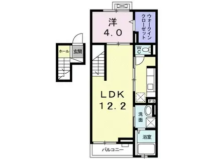 サリクス(1LDK/4階)の間取り写真