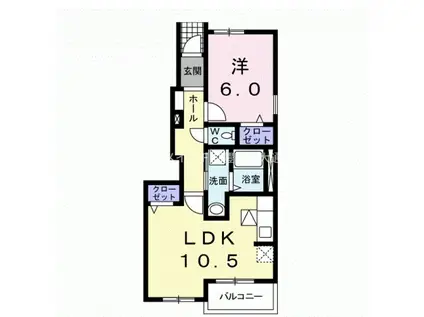 ボヌール クロシェット(1LDK/1階)の間取り写真