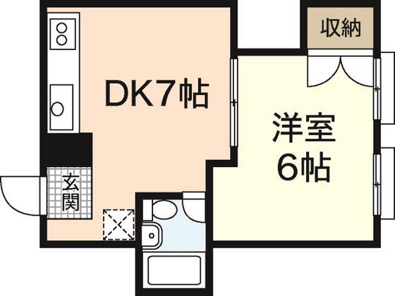 メゾンイノウエ(1DK/2階)の間取り写真