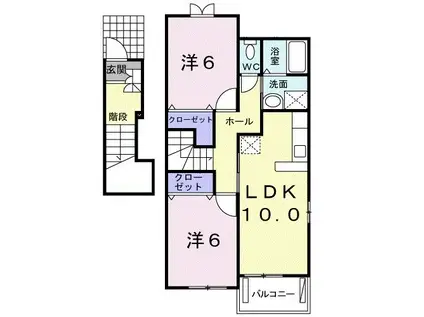 プレアデスA(2LDK/2階)の間取り写真