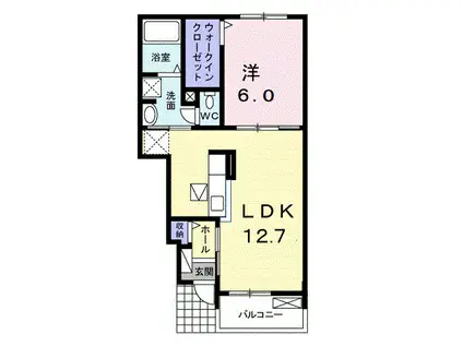 レジデンスM姫路(1K/3階)の間取り写真