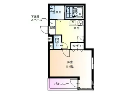 白蔵VII(2LDK/2階)の間取り写真