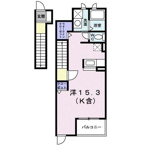 ソレイユ(ワンルーム/2階)の間取り写真