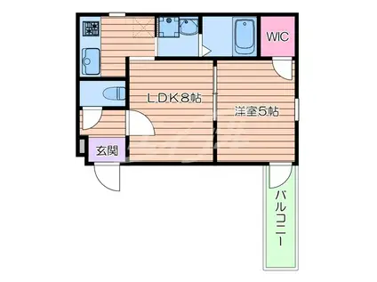 フルールコート(1LDK/1階)の間取り写真