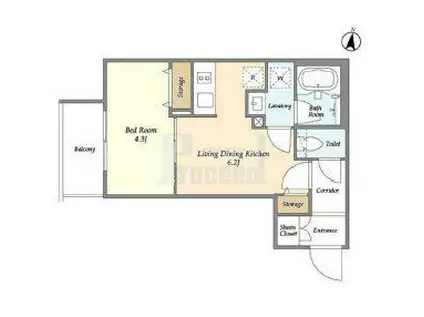 LA DOUCEUR赤羽(1DK/2階)の間取り写真