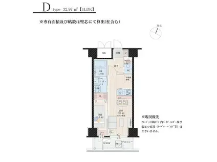 シンセラティ薬院(1LDK/7階)の間取り写真