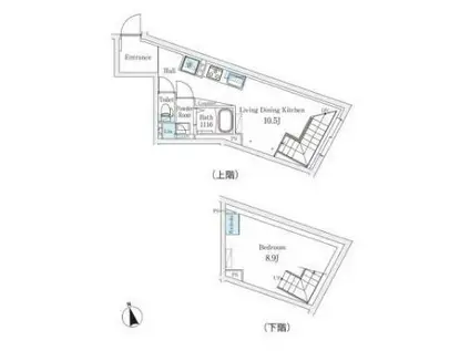 フィーカ代々木上原(ワンルーム/B1階)の間取り写真