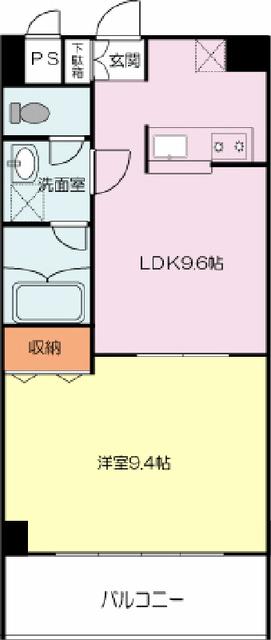 マルイマンション(1LDK/3階)の間取り写真