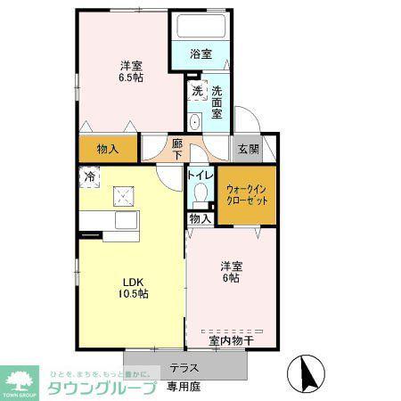 メゾンベール末広 II(2LDK/1階)の間取り写真