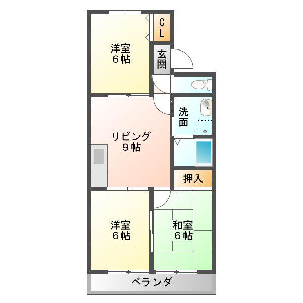 ジ・ラソーレ(3LDK/2階)の間取り写真