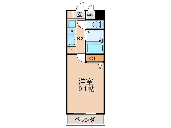 ドミトリィ御池(1K/4階)の間取り写真