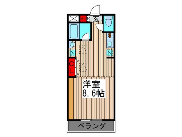 ルネス・シーピーアール(ワンルーム/1階)の間取り写真