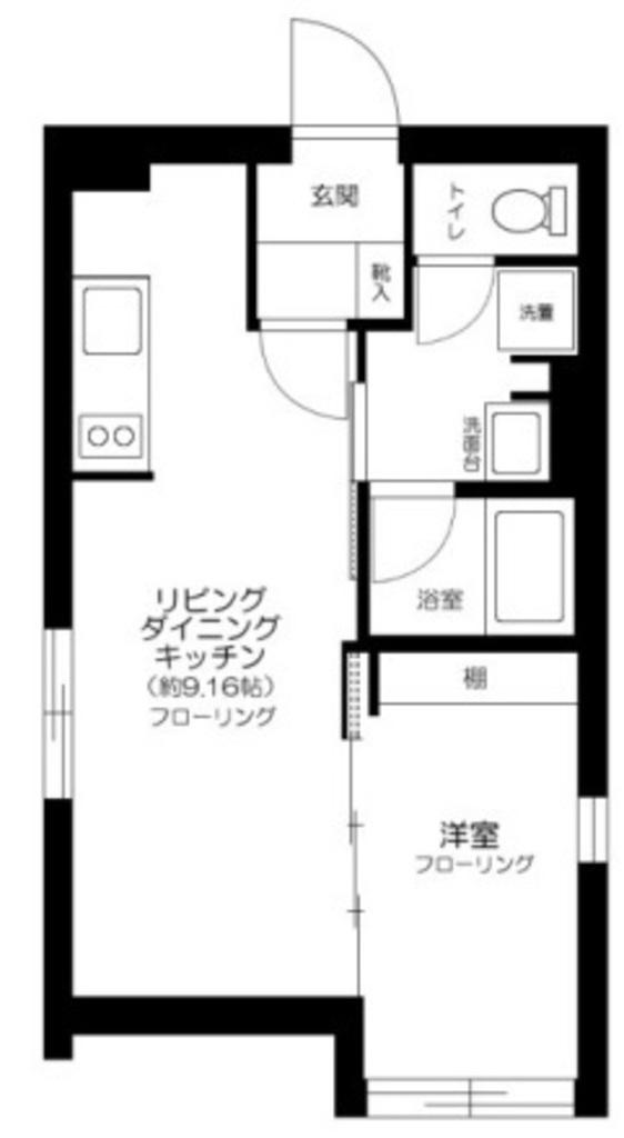 RUYGO神楽坂(1LDK/5階)の間取り写真