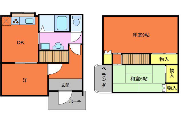 中島タウンハウス(3DK/1階)の間取り写真