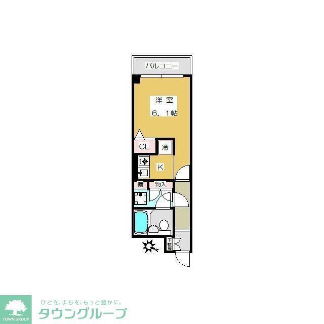 コープ野村旗の台(1K/4階)の間取り写真