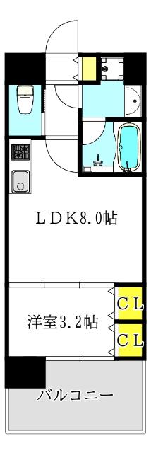 ビガーポリス486与力町公園II(1LDK/10階)の間取り写真