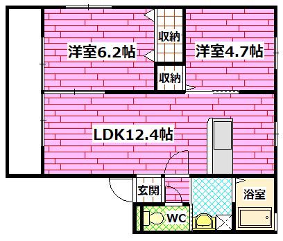 さくらハイム(2LDK/1階)の間取り写真