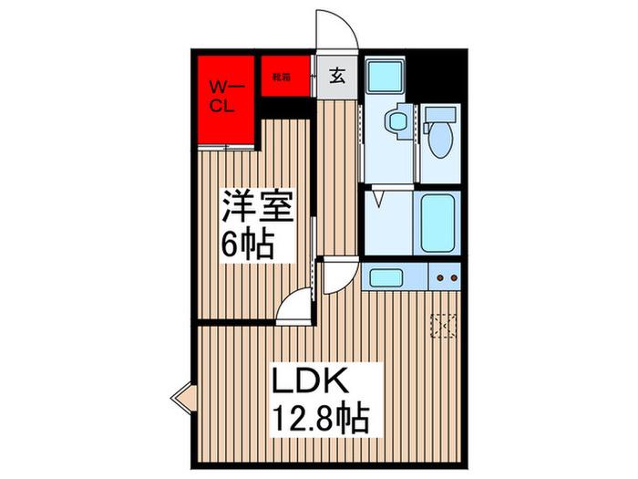 ウィンブルーム南与野(1LDK/3階)の間取り写真