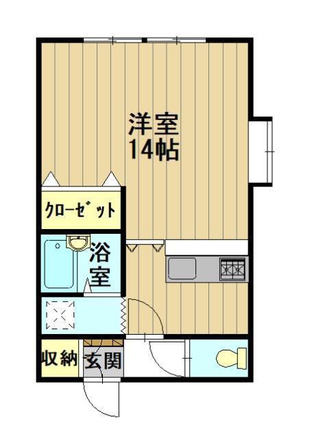 おしゃれハウス2(ワンルーム/2階)の間取り写真