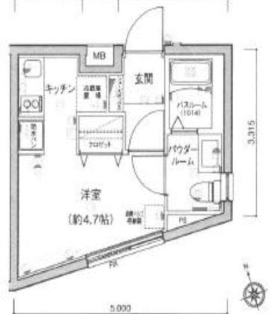 LUDENS上井草(ワンルーム/3階)の間取り写真