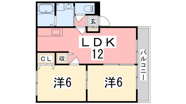 フルーレ(2LDK/1階)の間取り写真