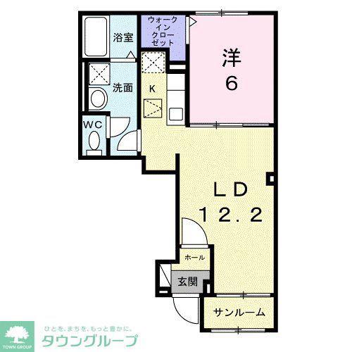 ヴィラ セレーノ(1LDK/1階)の間取り写真