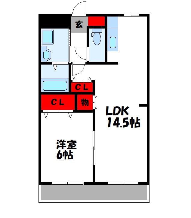 レコルテ(1LDK/2階)の間取り写真