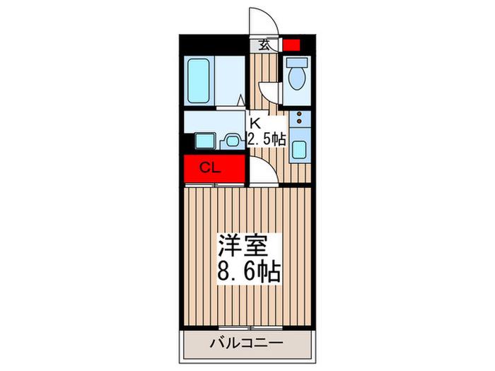 LA MAISON ABACA A(1K/2階)の間取り写真