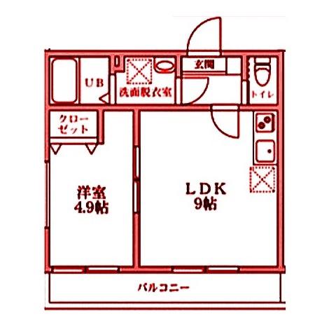 エレジオ横浜(1LDK/2階)の間取り写真