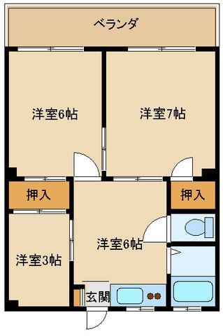 ドエル狭山(2SDK/1階)の間取り写真