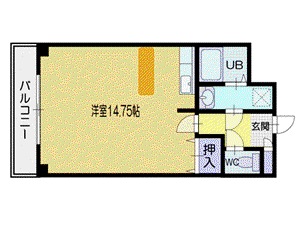 プレサント小樽花園(ワンルーム/2階)の間取り写真