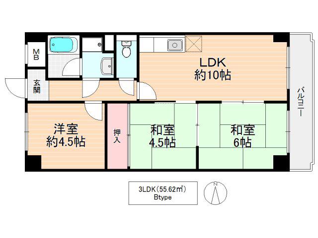 カサエスカーラ(3LDK/1階)の間取り写真
