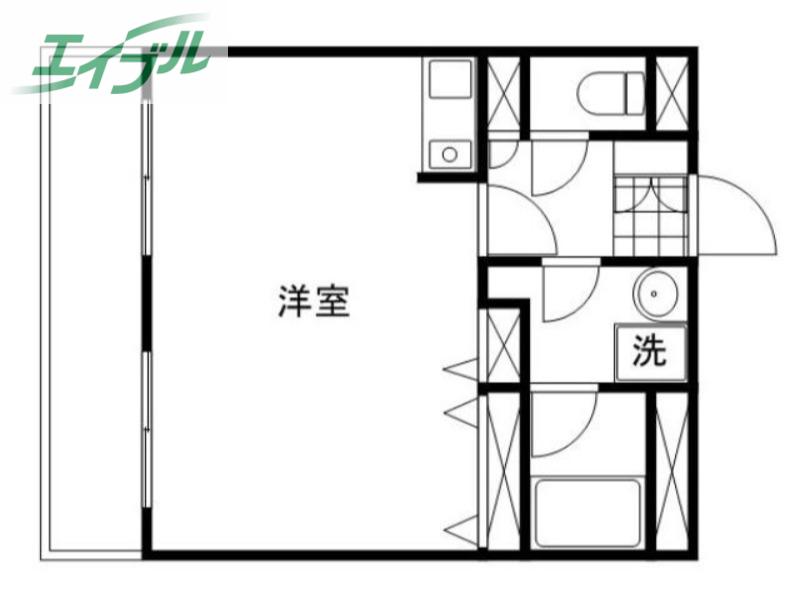 ブランカ新屋敷(ワンルーム/2階)の間取り写真