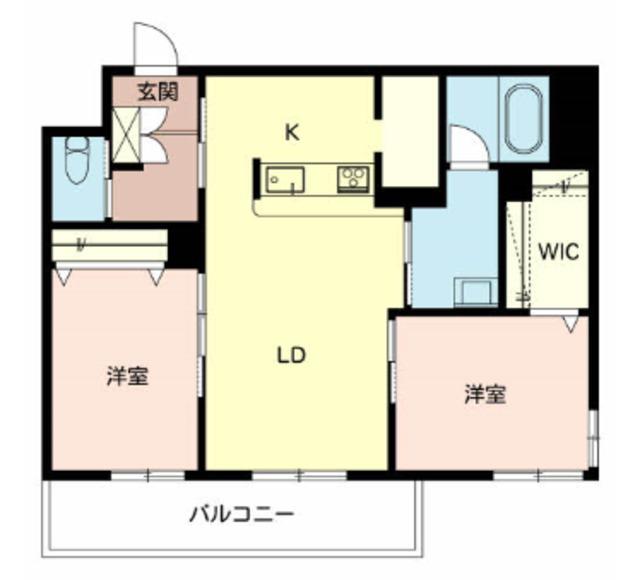 シャーメゾン ヴィルゴ(2LDK/2階)の間取り写真