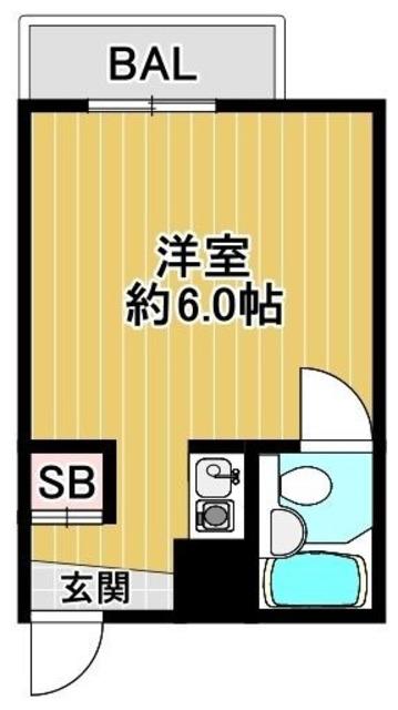 オーシャンヴィレッジII(ワンルーム/2階)の間取り写真