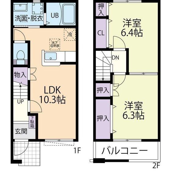 SK GRACIA(2LDK/1階)の間取り写真
