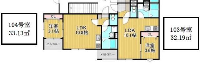 グランアクシス(1LDK/1階)の間取り写真