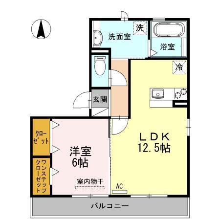 サニーフラット(1LDK/3階)の間取り写真